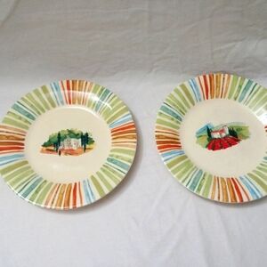 222 Fifth Plates Tuscan Villa Porcelaine Fine